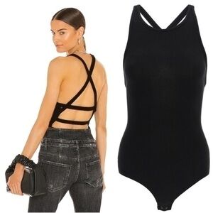 Agolde Nova Bodysuit in Black Size Small